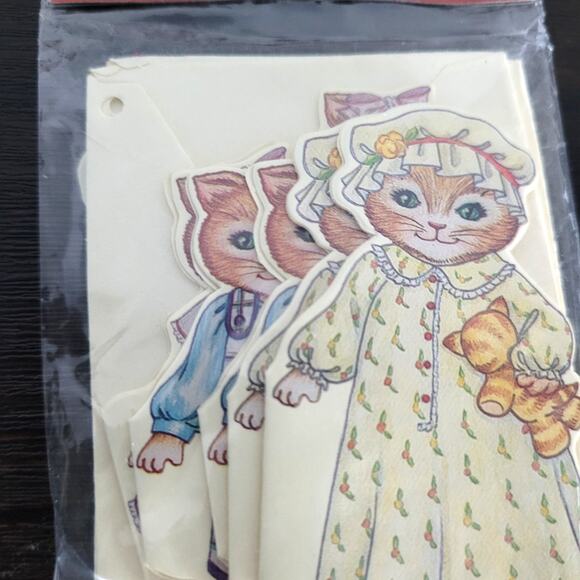 Vintage Gift Note Cards/Tags Cottage Kitty Cucumber's Friends Ginger Set of 12 - Picture 3 of 6